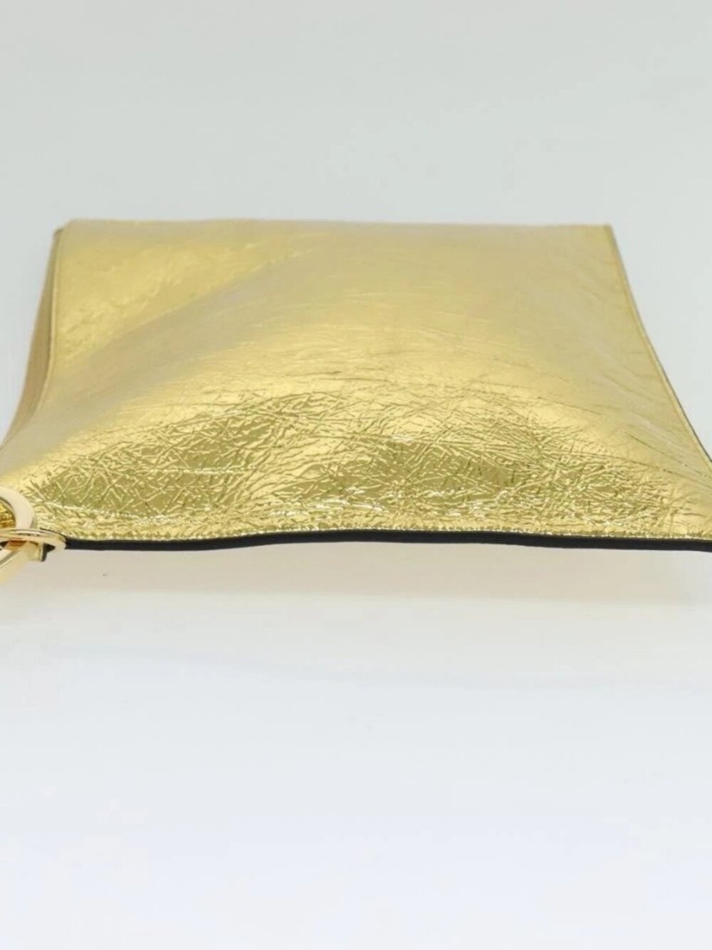 FENDI Clutch Bag Leather Brown Gold Auth mr1110V - Picture 8 of 16